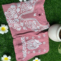 Pink New Designer Chikankari Hand Work Kurti Pant Set
