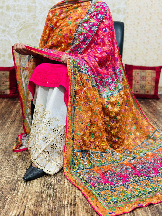 Pink Pakistani Fusion Chikankari Suit with Embroidered Dupatta - Inayakhan Shop 