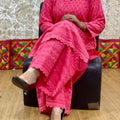 Pink Sequin Splendor Chikankari Kurti Pallazo Mastani Set
