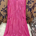 Pink Silken Elegance Masleen Kurti - Premium Heavy Work Collection