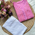 Pink Vogue Chikankari Long Kurti and Pant Ensemble