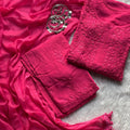 Pink Iconic Mukaish Work Lucknow Chikankari 3-Piece Set