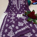 Unique Plum Summer Special Premium Modal Lucknow Chikankari Handwork Kurta Palazzo Set
