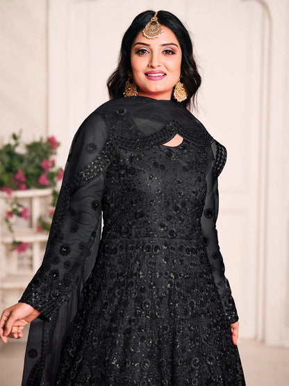 Black Premium Long Anarkali Suit with Dupatta – Special Occasion & Eid Wear