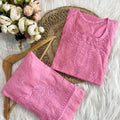 Pretty in Pink: Chanderi Short Kurti & Pant Ensemble