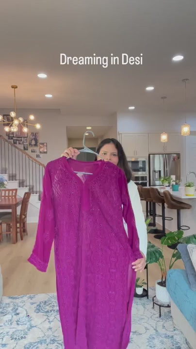 Wine Luxe Chikankari Bliss: Premium Viscose Set with Sharara Party Wear