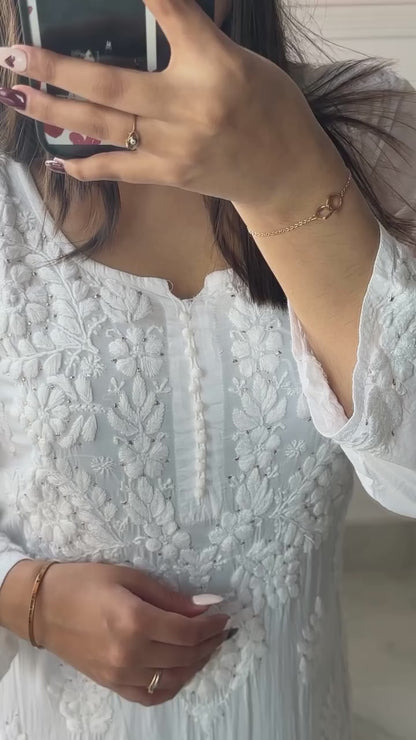 Sparkling White Modal Mukaish Ensemble