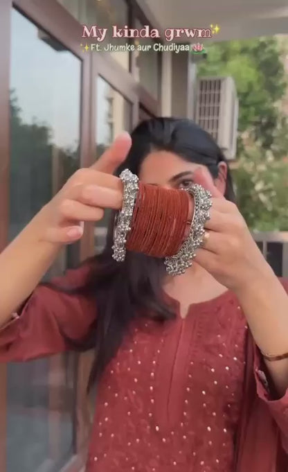 Dark Brown Premium Rayon Chikankari Kurta Palazzo Dupatta Set | Hand Embroidered with Mukesh Work