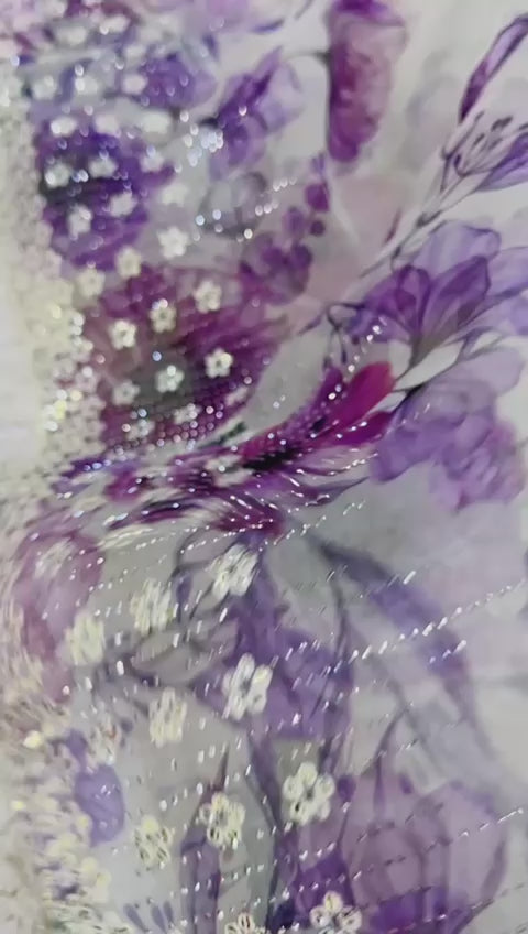 Crystal Shine: Semi-Organza Saree with Swarovski Sequin Embellishments