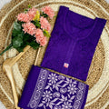 Purple Chikankari Cotton Kurti & Coordinated Set ++ Sizes available