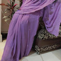 Purple Elegant Chikankari Georgette Saree with Black Blouse Perfect for Bridesmaids
