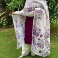 Purple Enchanting Chikan Sequins Work Kurti Set with Digital Printed Kota Dupatta