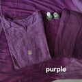 Purple Ethereal Elegance: Rayon Palazzo Set with Lace Dupatta