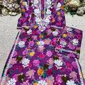 Purple Floral Printed Mulmul Chikankari Palazzo Set