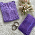 Purple Ombré Rayon Tone-to-Tone Dyeable Kurti + Palazzo Set