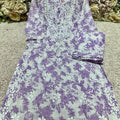 Purple Premium Floral Print Mulmul Palazzo Set with Lucknow Chikankari