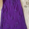 Purple Premium Noodle Strap Viscose Handwork Lucknow Chikankari Kurti