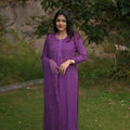 Purple Elegant Viscose Lucknow Chikankari Handwork Ensemble (New)