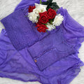 Purple Chikankari Dobby Cotton Palazzo Set