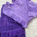 Purple Super Soft Pure Muslin Lucknow Chikankari Gown with Lycra Pants