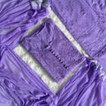 Purple Most Demanded Lucknow Chikankari Dobby Cotton Palazzo 3-Piece Set (Plus Sizes)