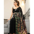 Ready-to-Wear Heavy Soft Black Georgette Sequins Saree
