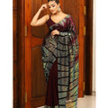 Ready-to-Wear Heavy Soft Wine Georgette Sequins Saree