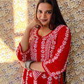 Red & Black Elegant Heavy Rayon Lining Kurti