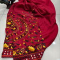 Red Beautiful Embroidered Phulkari Kantha Salwar