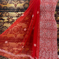 Red Chiffon Georgette 3-Pc Suit with Intricate Handwork Embroidery All Over Kurta Latest Online