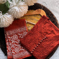 Red Cotton Chikankari Hand Work Kurti Suits Online