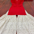 Red Ethereal Elegance Kurti Gharara Ensemble