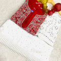 Red Luminous Luxe Lucknawi Chikankari 3 Pc Ensemble