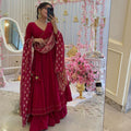 Red The Serene Bloom Anarkali Set