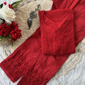 Red Designer Lucknow Chikankari Collection Cotton Kurti & Pant Set