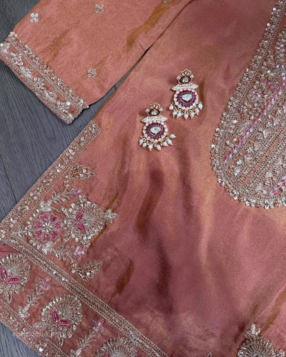 Close-up embroidery and sequin work on Ronald Silk designer suit