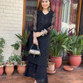 Roya Black Opulent Mukesh Booti Jaal Georgette Ensemble