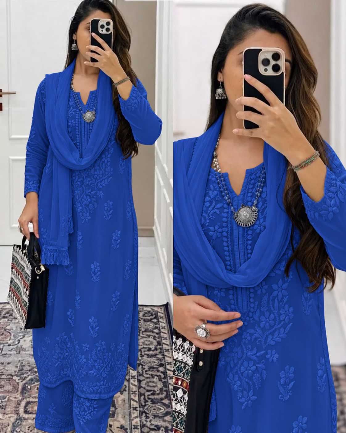Royal Blue Ethereal Dyeable Chikankari Kurta Set (NEW)