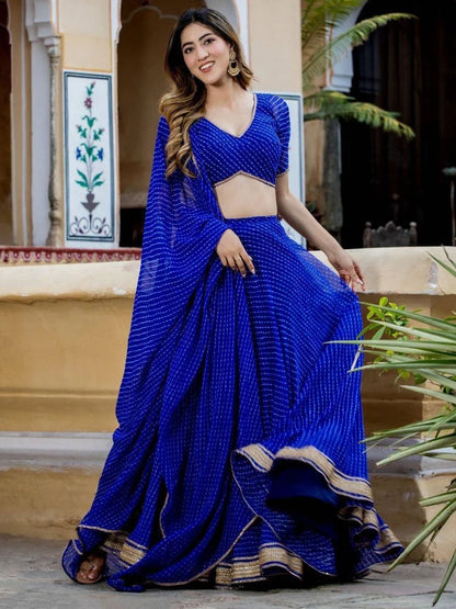 Blue Georgette Leheriya Navratri Garba Chaniya Choli (Best Seller)