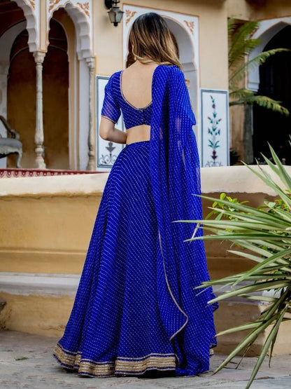 Blue Georgette Leheriya Navratri Garba Chaniya Choli (Best Seller)