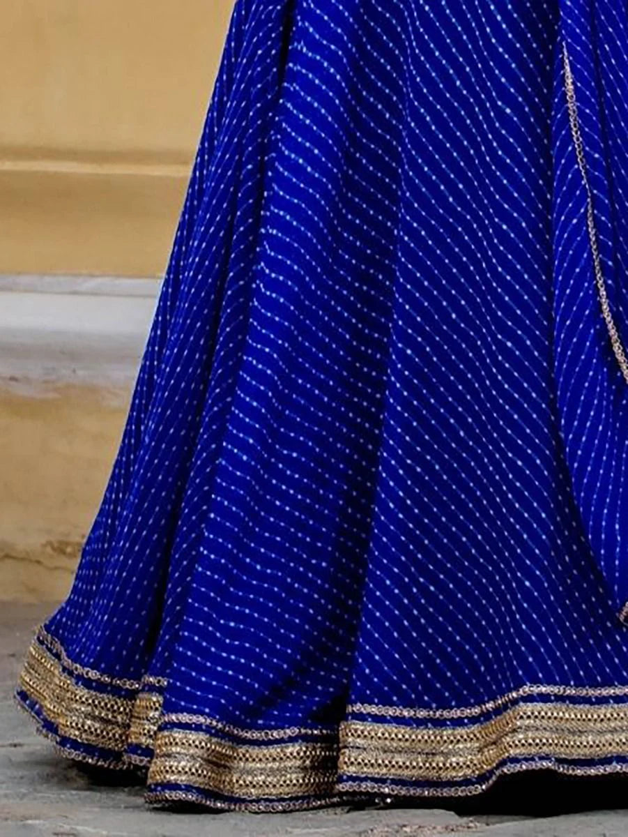 Blue Georgette Leheriya Navratri Garba Chaniya Choli (Best Seller)