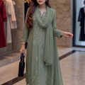 Sage Green Ethereal  Chikankari Kurta Set (New)