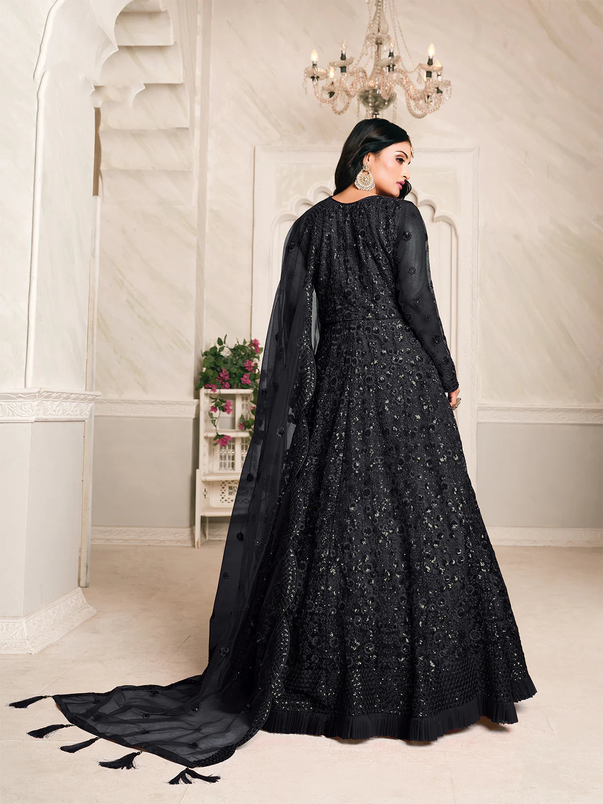 Black Premium Long Anarkali Suit with Dupatta – Special Occasion & Eid Wear