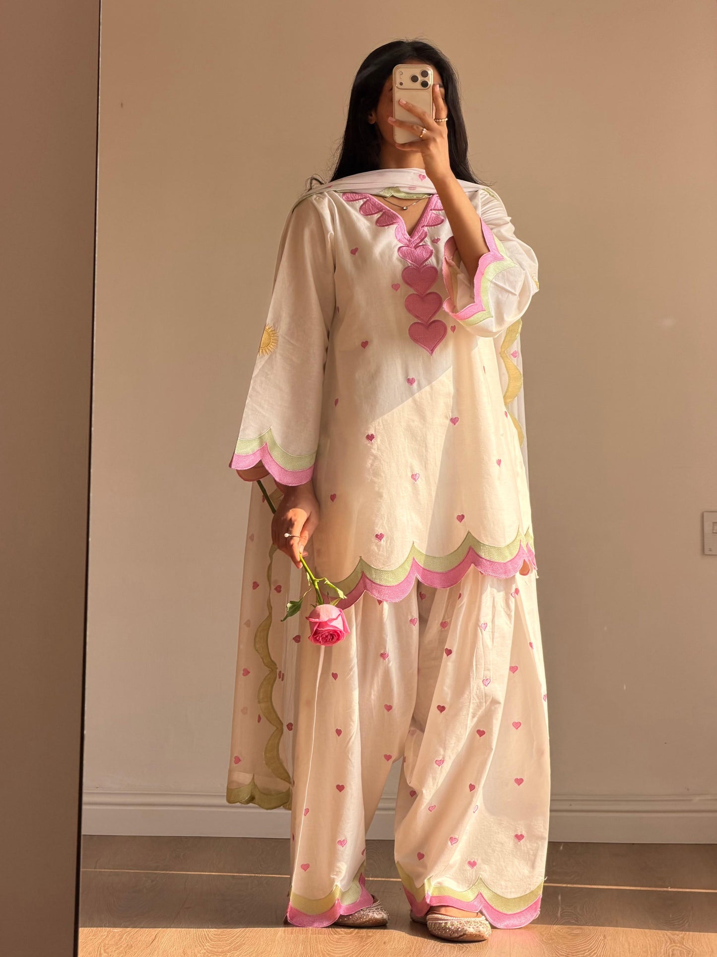 Elegant White Mul Chanderi Embroidered Salwar Suit with Dupatta