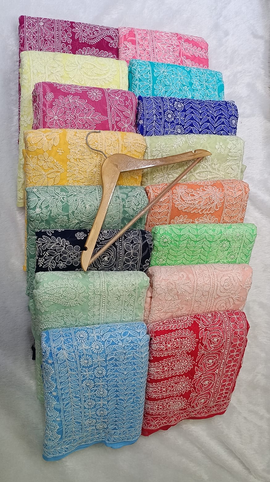 Peach Orange Color Full Jaal Chikankari Saree by Inayakhan (New)