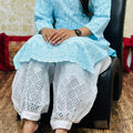 Serene Light Blue Cotton Afghani Salwar Suit: Comfort and Elegance Unite