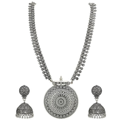 Classic Oxidised Jewellery Set Necklace , Earrings