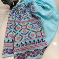 Sky Blue Beautiful Embroidered Phulkari Kantha Salwar