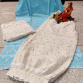 Sky Blue Chikankari Ensemble: Chikan Kurti, Lucknawi Afghani Salwar, and Sequined Duppata Set