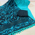 Sky Blue Chikankari Sequin Work Ready-to-Wear Kurti, Plazo, and Dupatta Set